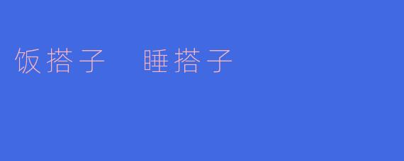 饭搭子 睡搭子